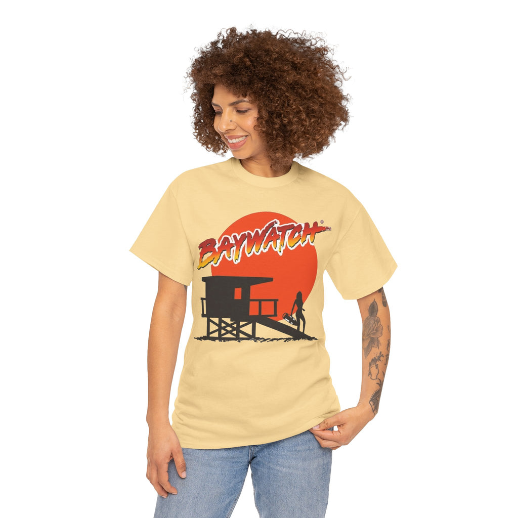 Baywatch Lifeguard Sunset Cotton T-Shirt