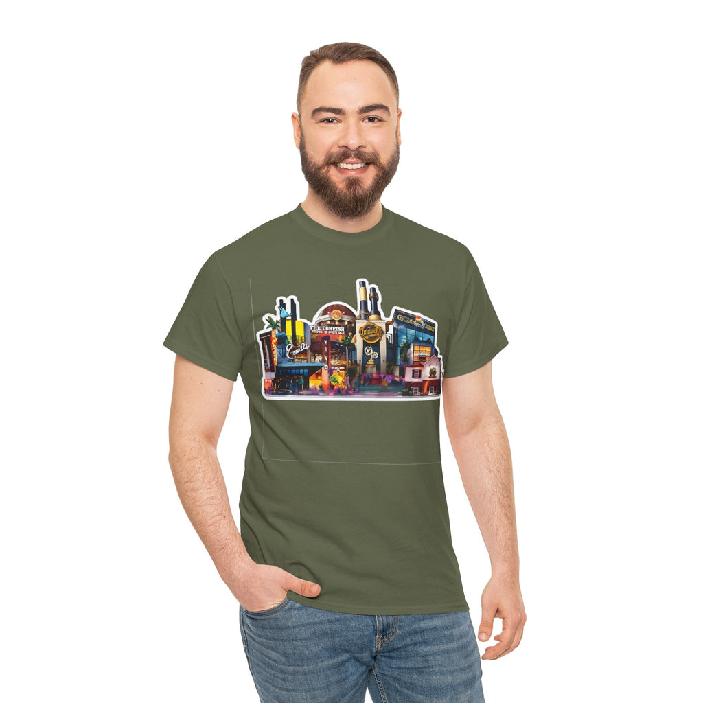 Universal Orlando Skyline T-Shirt — Neon Strip Casino Cityscape Tee