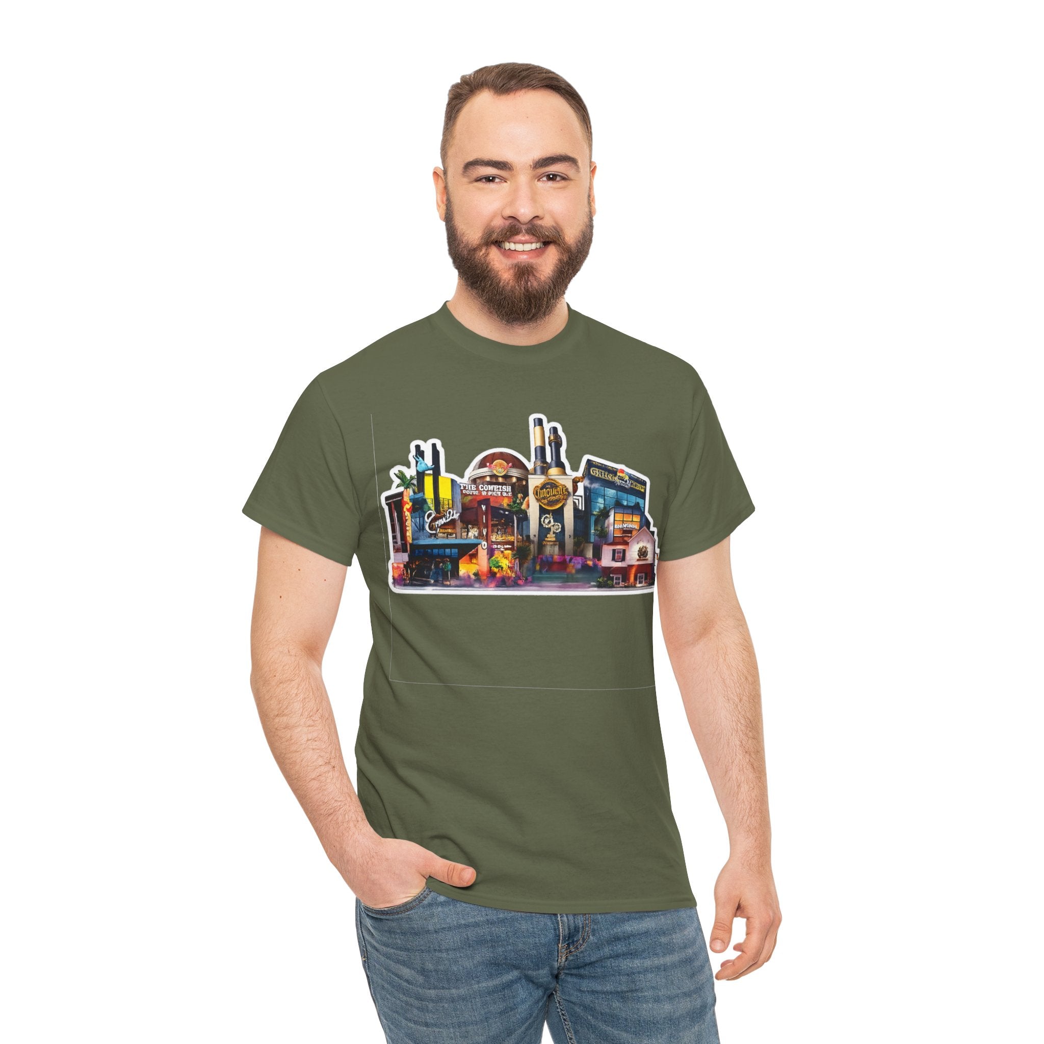 Universal Orlando Skyline T-Shirt — Neon Strip Casino Cityscape Tee