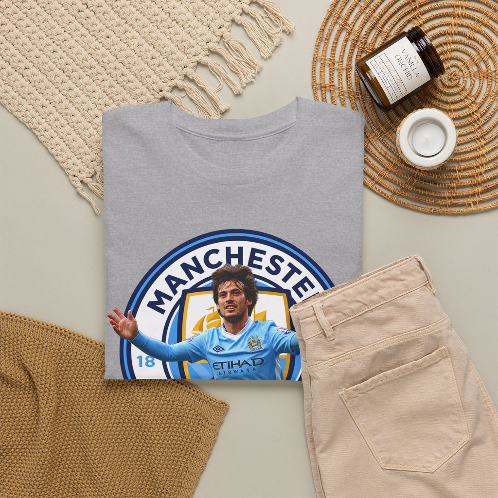 David Silva Manchester Legend Football Tee — Player Celebration Design