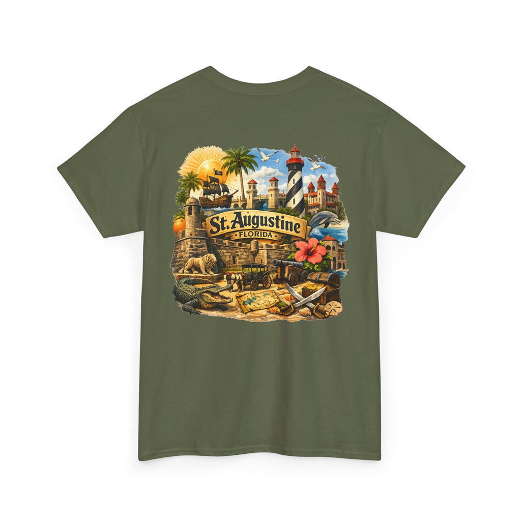 St. Augustine Florida Vintage Travel Tee — Retro Beach & Lighthouse Souvenir T-Shirt