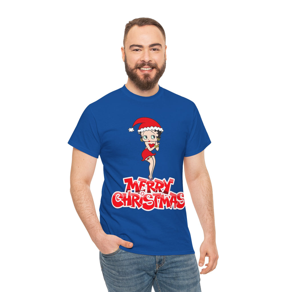 Christmas Betty Boop Tee - 'Merry Christmas' Holiday Graphic Shirt