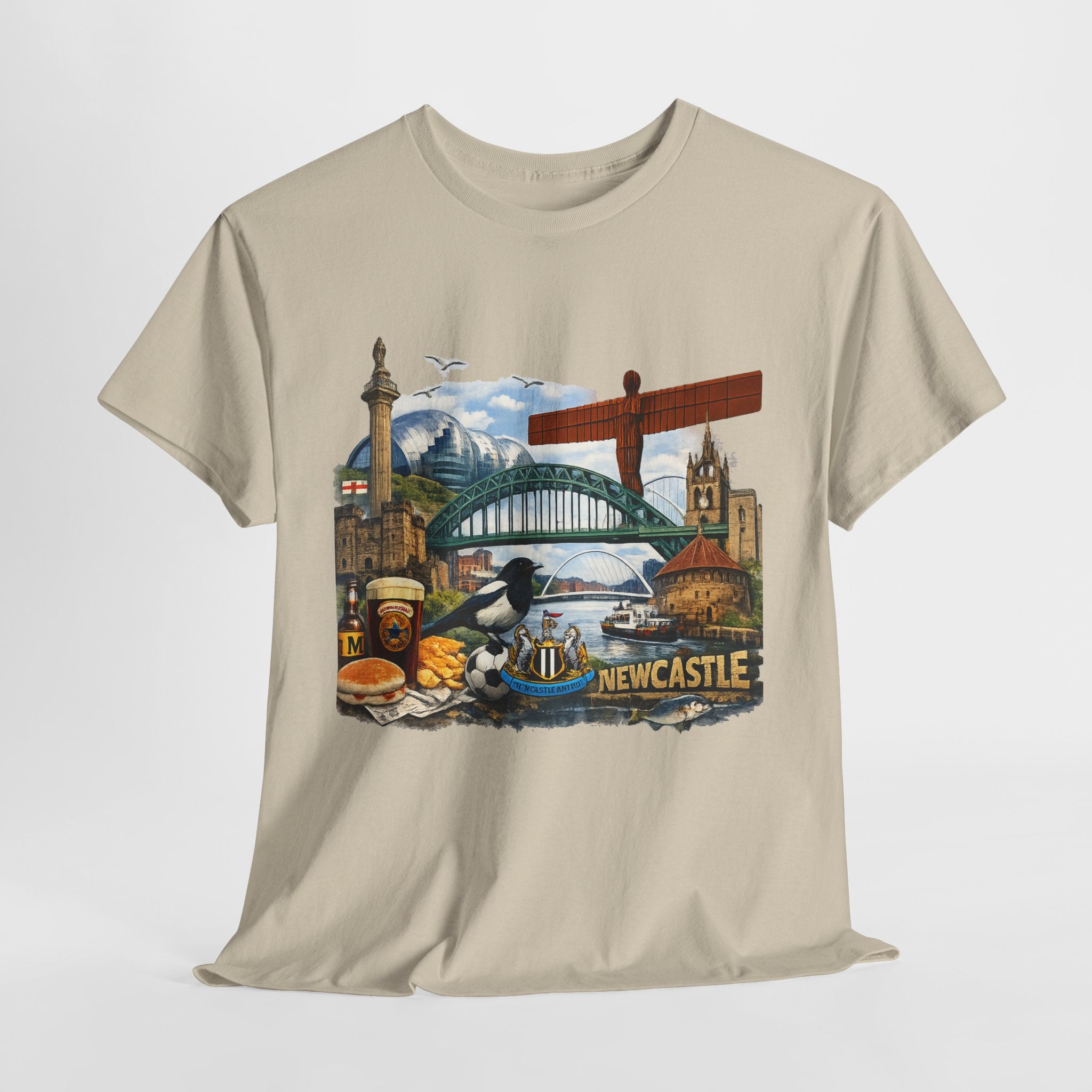 Newcastle Upon Tyne Landmark Tee — Vintage Cityscape T-Shirt