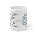 Spaceship Outline Coffee Mug — Retro Sci‑Fi Starship Ceramic Mug (11oz & 15oz)