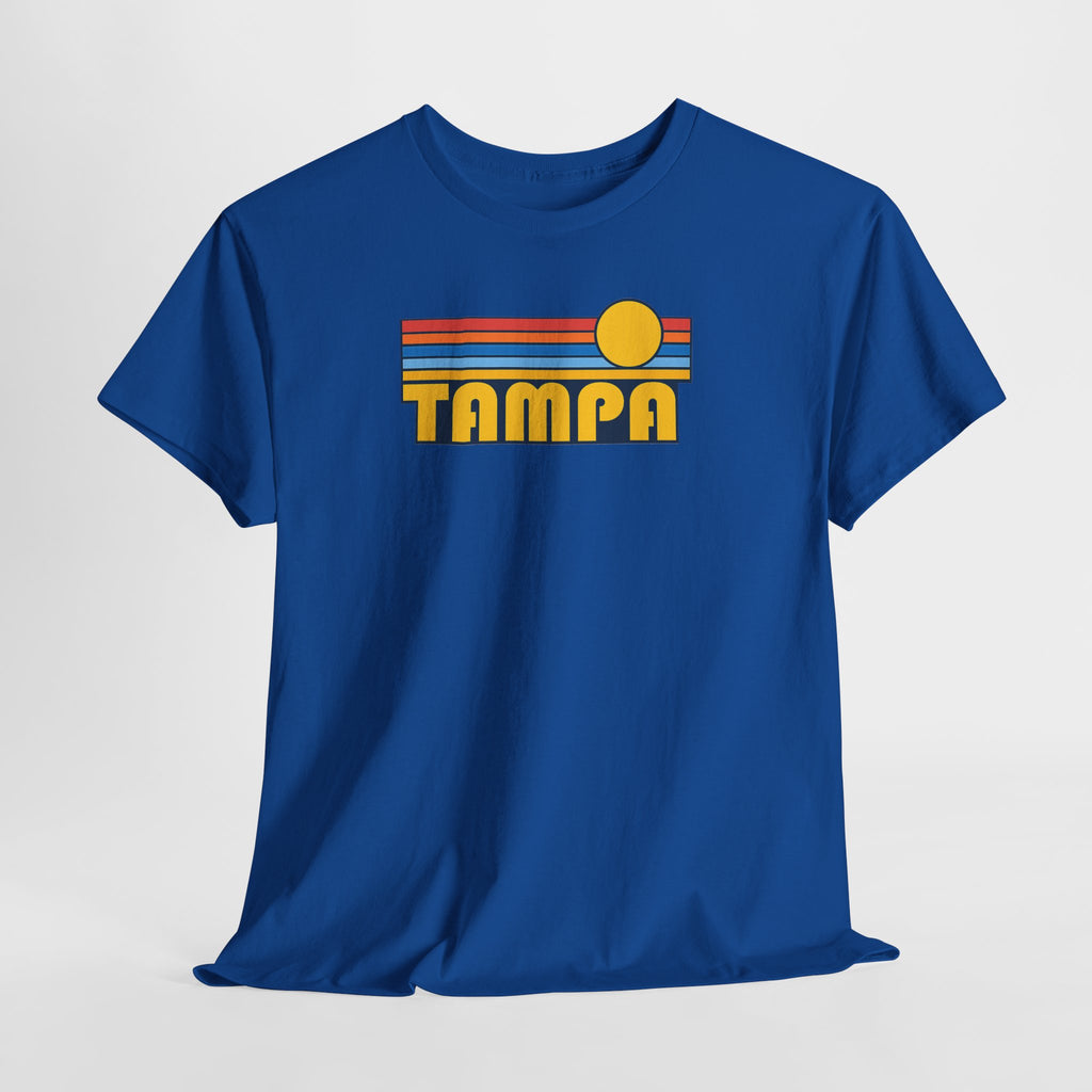 Tampa Retro Sunset T-Shirt — Vintage 70s Striped Beach Tee
