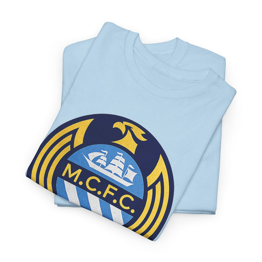 MCFC Crest T-Shirt — Vintage Blue & Gold Soccer Tee