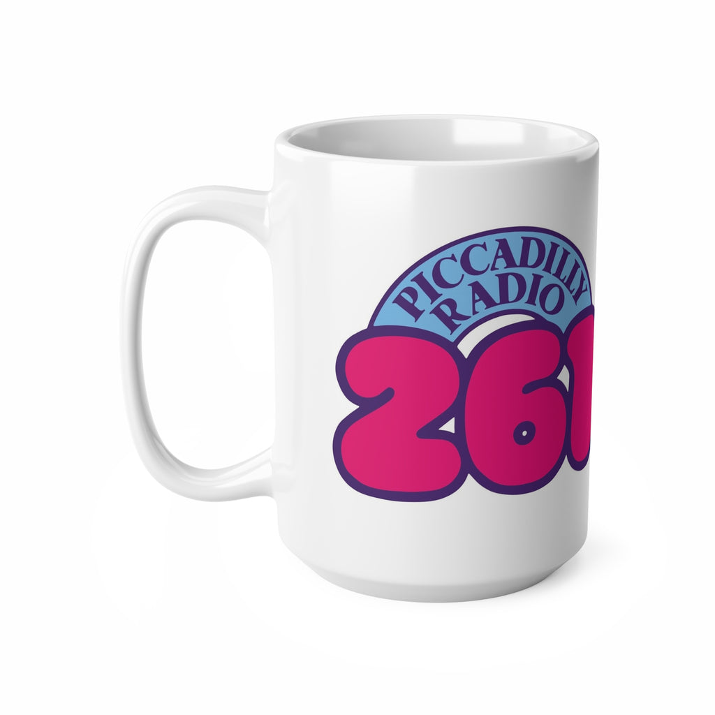 Piccadilly Radio 261 Retro Logo Mug — 11oz & 15oz Ceramic Coffee Cup