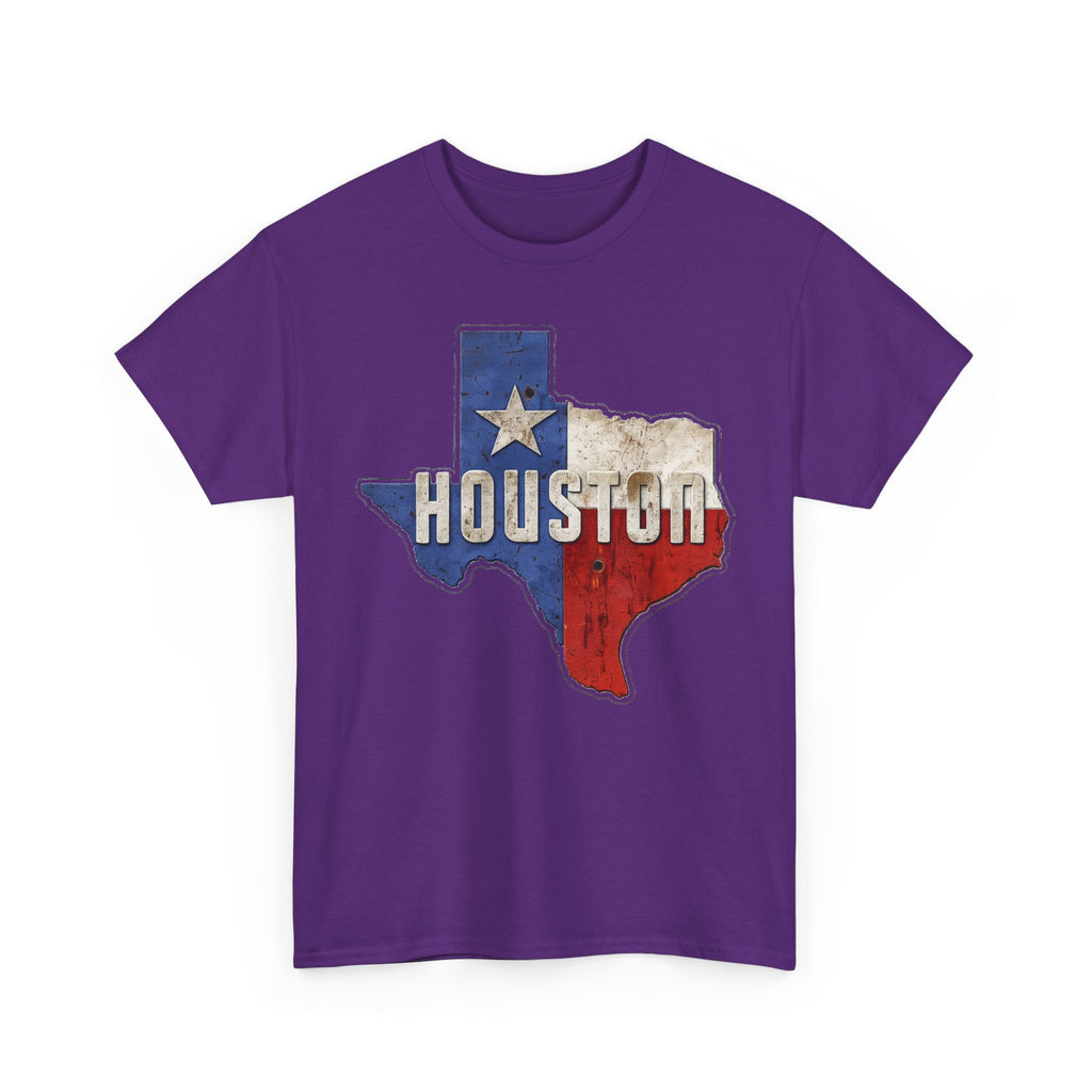 Houston Texas Flag Graphic Tee — Vintage State Outline T-Shirt