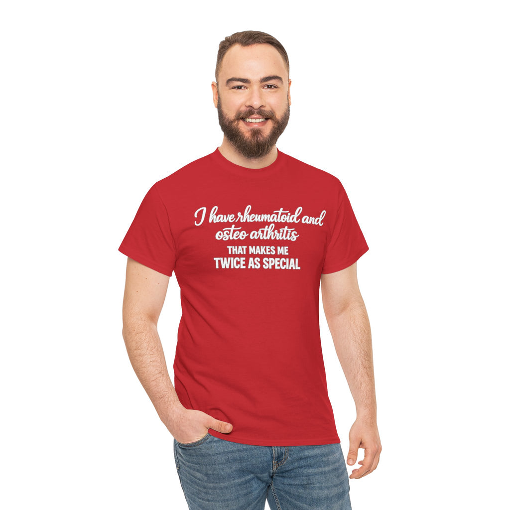 Rheumatoid & Osteoarthritis Awareness T-Shirt – "Twice As Special"