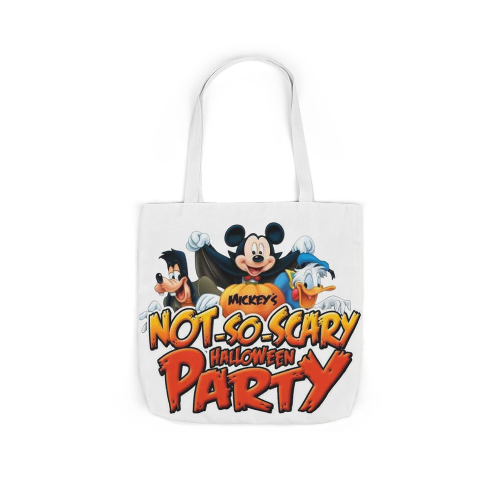 Halloween Party Canvas Tote Bag — "Not-So-Scary Halloween Party" Graphic
