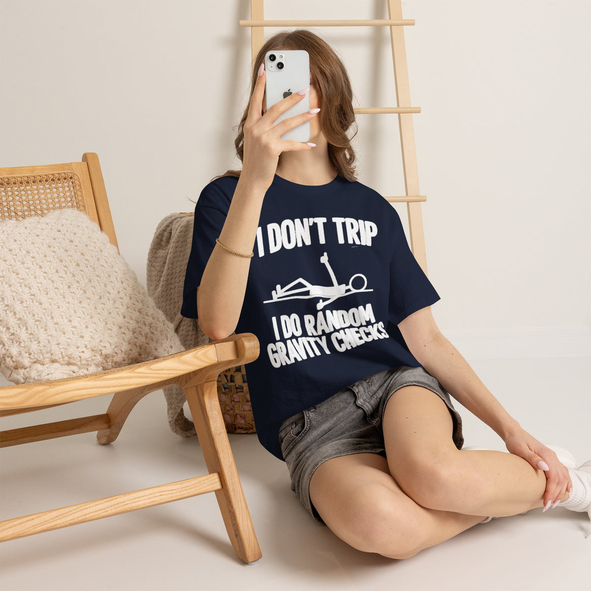 Funny 'I Don't Trip, I Do Random Gravity Checks' T-Shirt