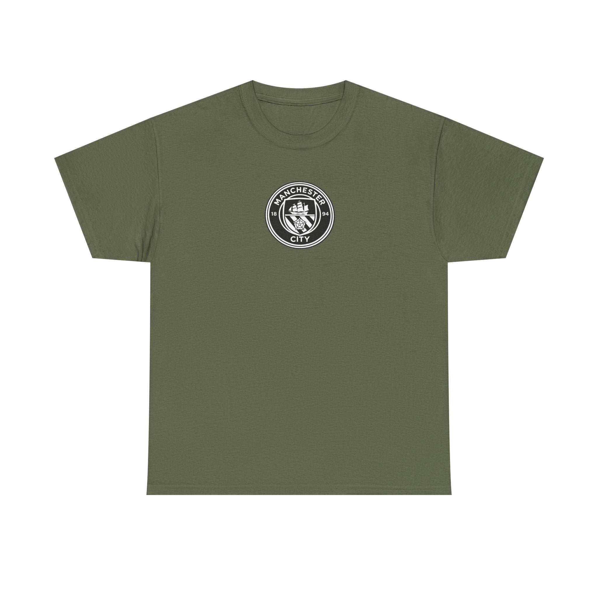 Man City Unofficial T-Shirt — Vintage Crest Logo Tee (Small Chest Emblem)