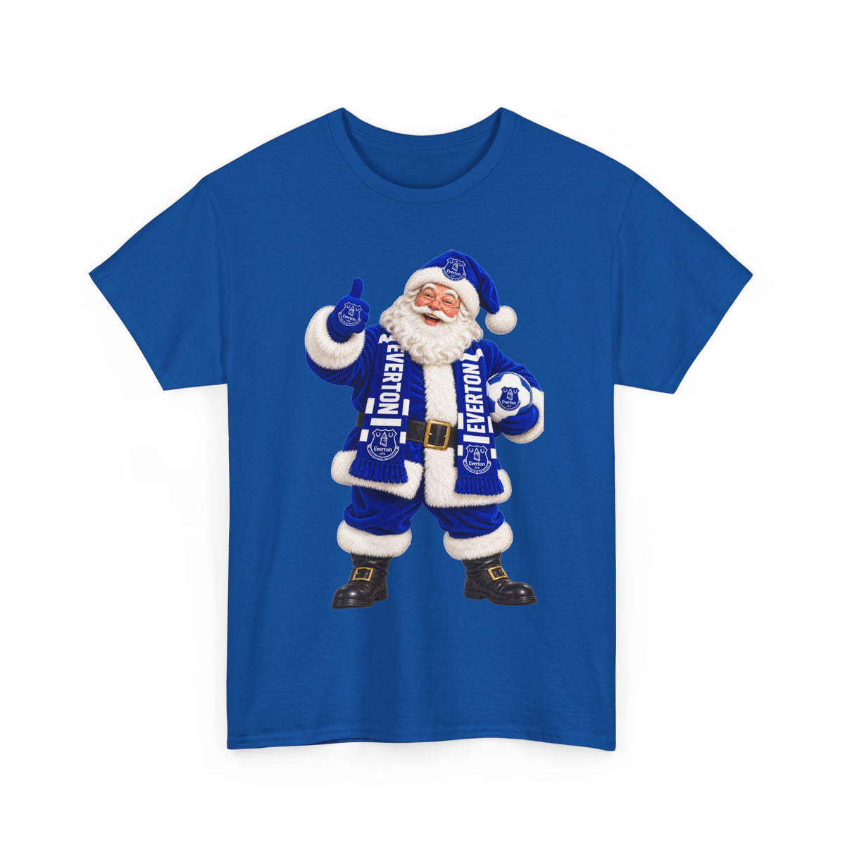 Everton Santa Scarf Christmas Tee - Holiday Vintage Santa T-Shirt