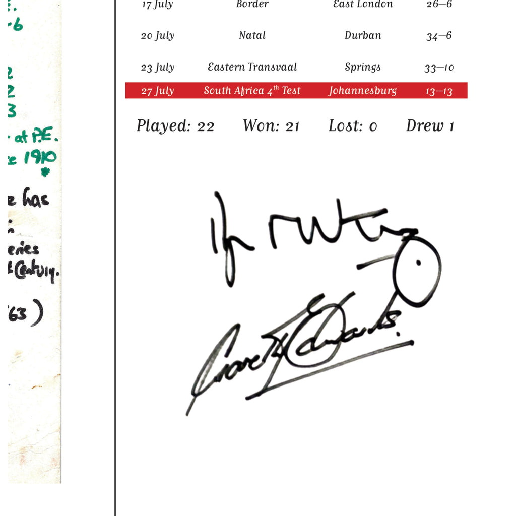 RUGBY UNION 1974 British Lions, The Invincibles. Signed Limited Edition. Nigel Starmer-Smith.