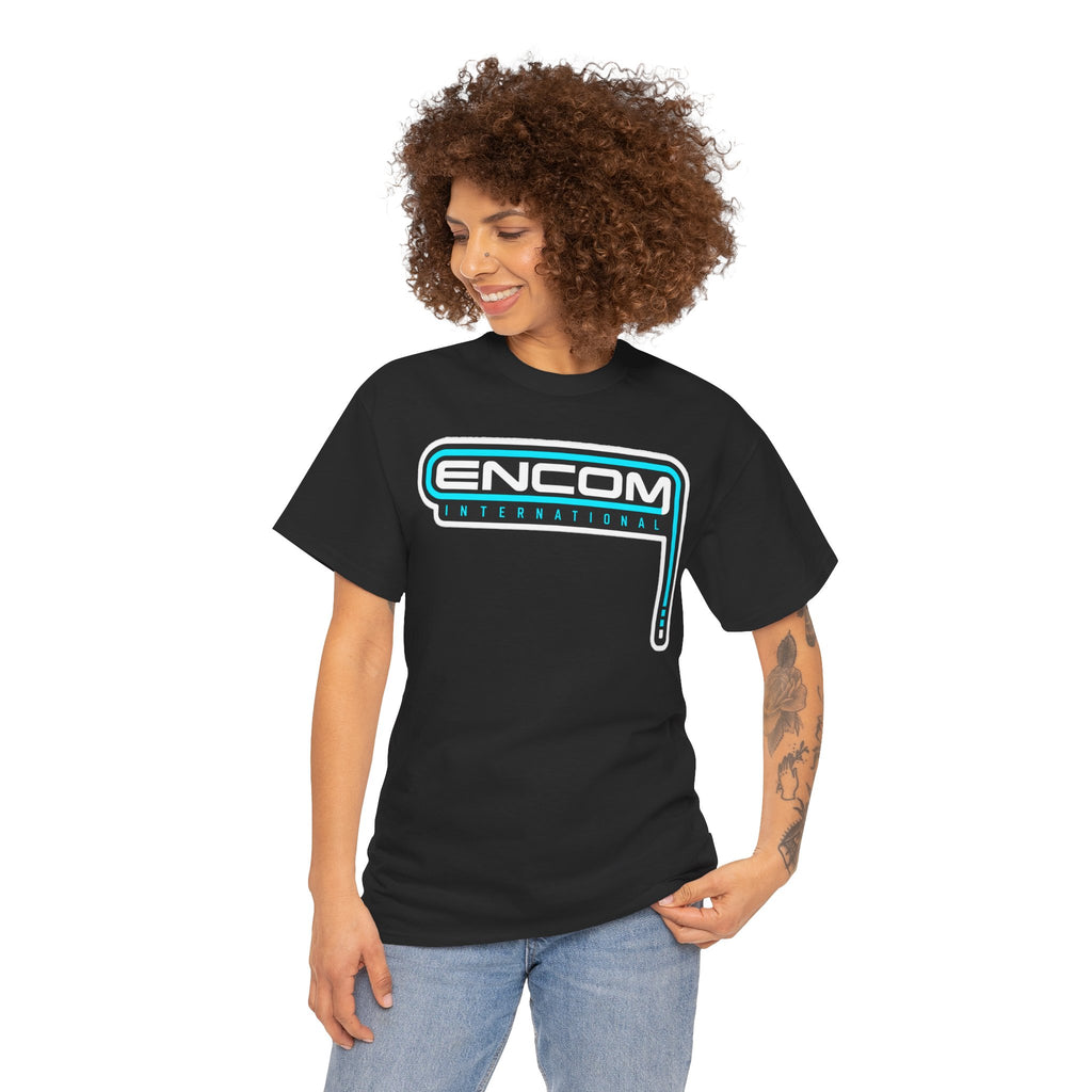 ENCOM International Logo Cotton T-Shirt — Retro Tech Gaming Tee