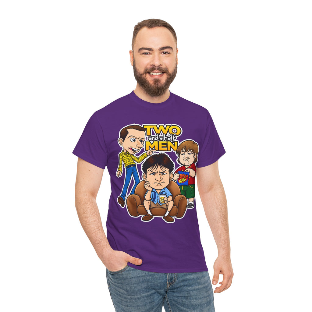 Two and a Half Men Inspired Cartoon Tee — Retro TV Comedy Graphic T-Shirt