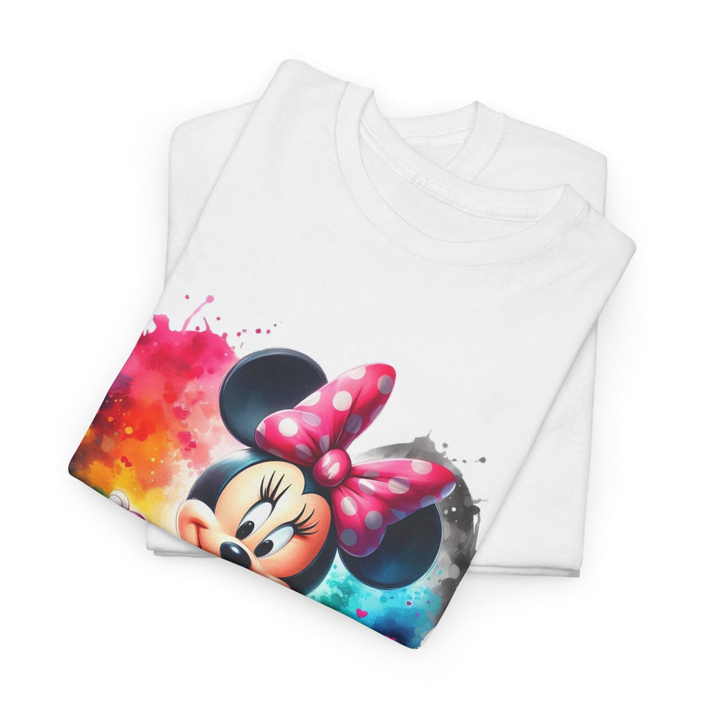 Minnie Mouse Watercolor Heart T‑Shirt