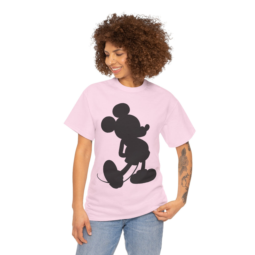 Mickey Mouse Silhouette Graphic Tee — Retro Cartoon Shadow T-Shirt