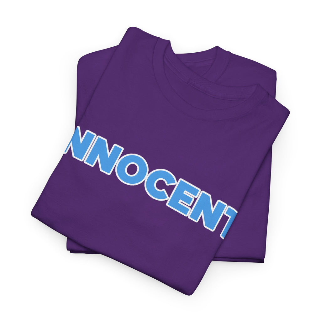Innocent Graphic Tee — Bold Blue Statement Cotton T-Shirt