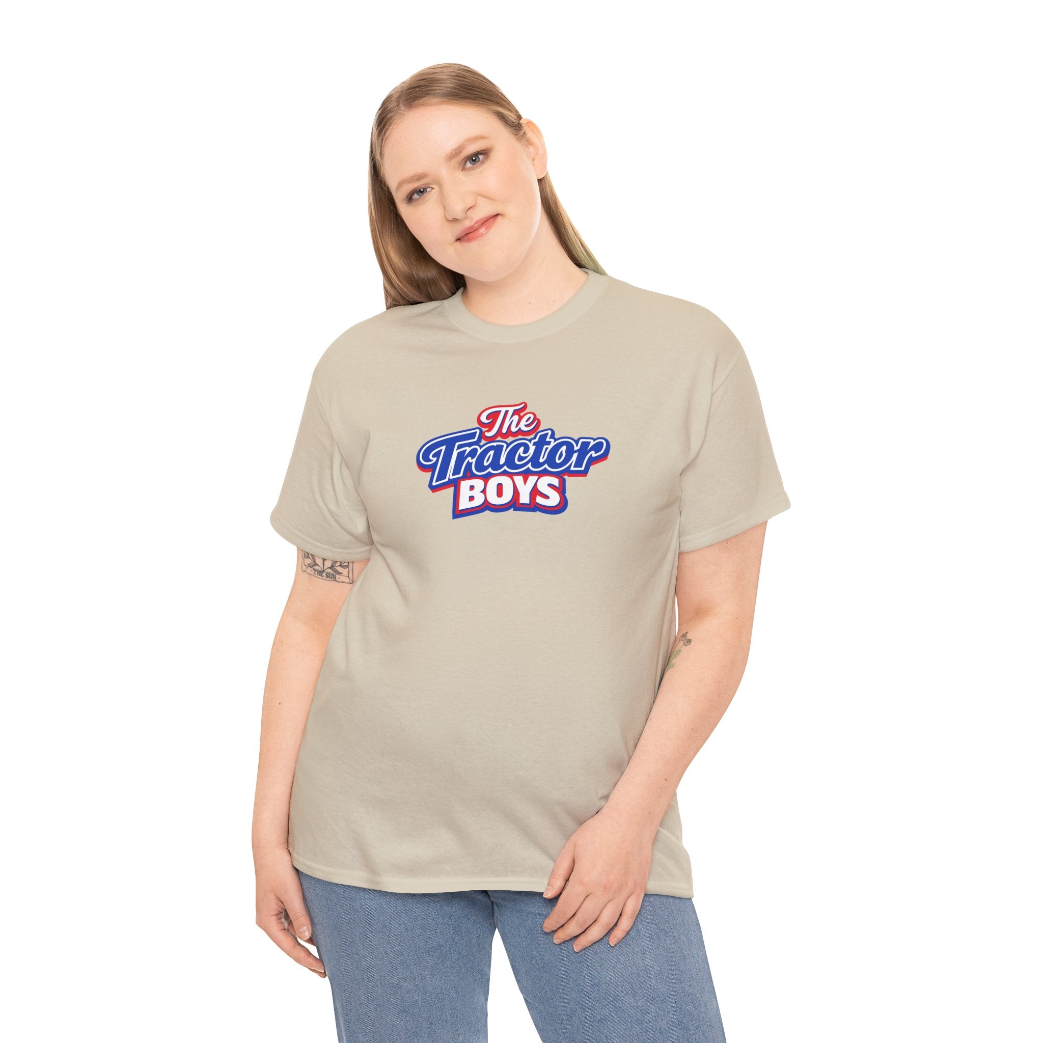 The Tractor Boys T-Shirt — Retro Blue & Red Logo Tee