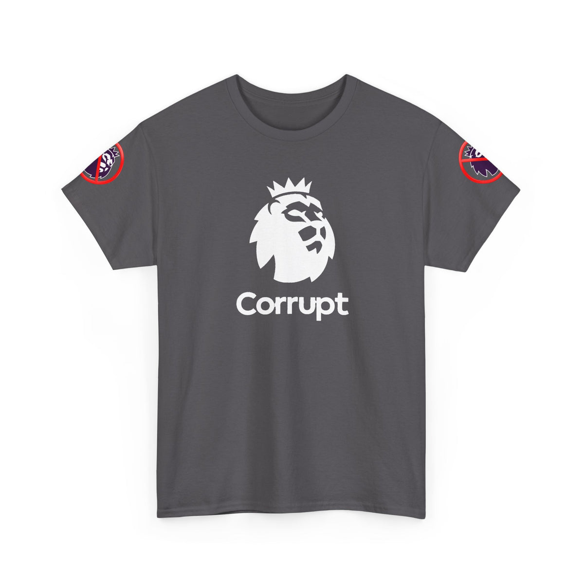 Premier League Corrupt Lion Cotton Tee — Satirical Graphic T-Shirt