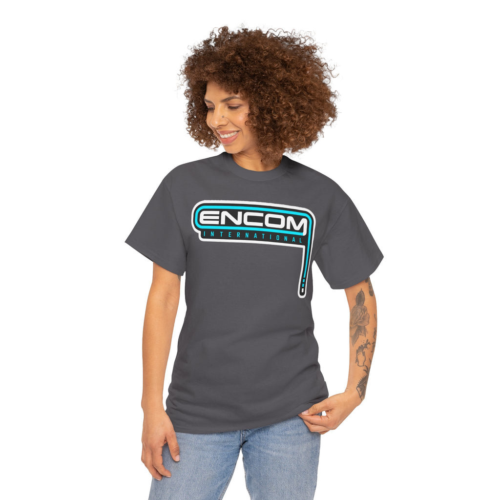 ENCOM International Logo Cotton T-Shirt — Retro Tech Gaming Tee