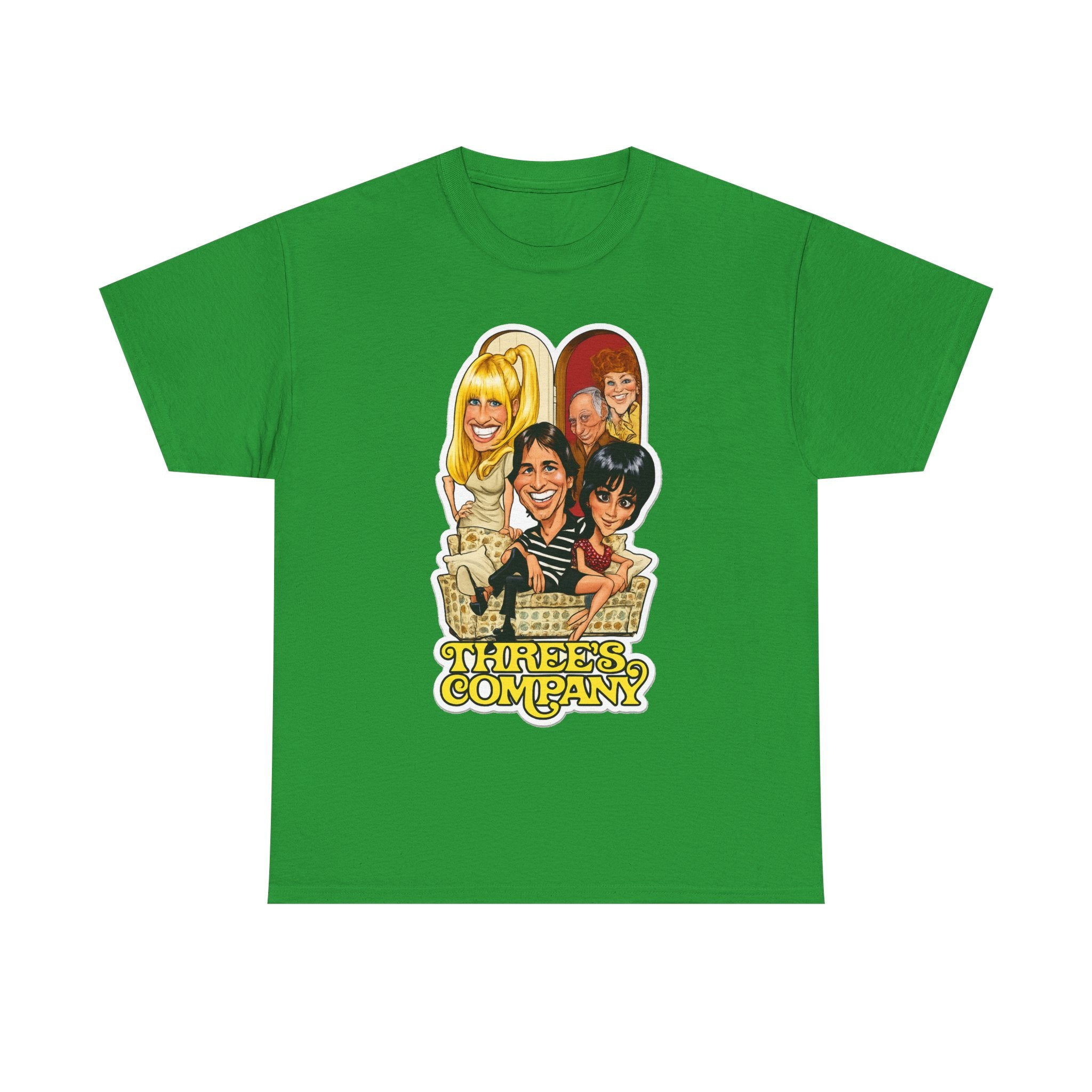 Three's Company Retro TV Tee — Vintage Sitcom Caricature T-Shirt