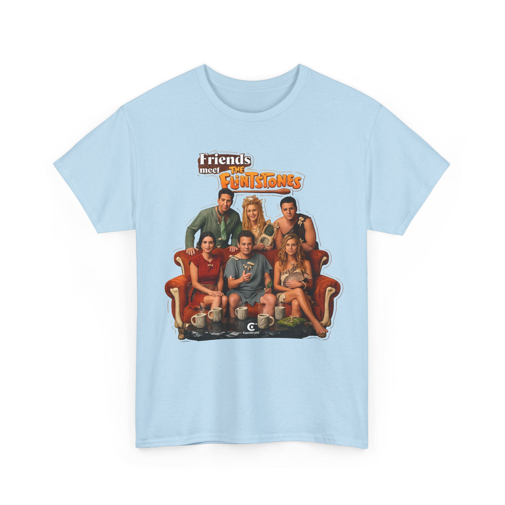 Friends meets the Flintstones TV Sitcom Cast Graphic Tee — 'Friends' Retro Couch Design