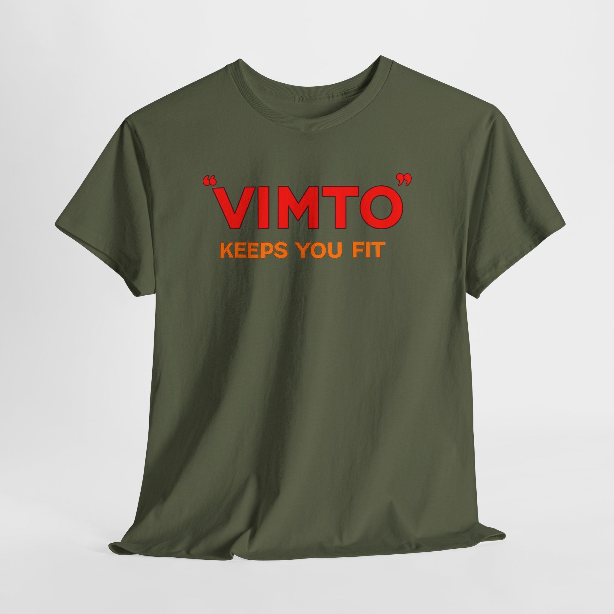 VIMTO "Keeps You Fit" Graphic Tee — Retro Beverage Logo T-Shirt