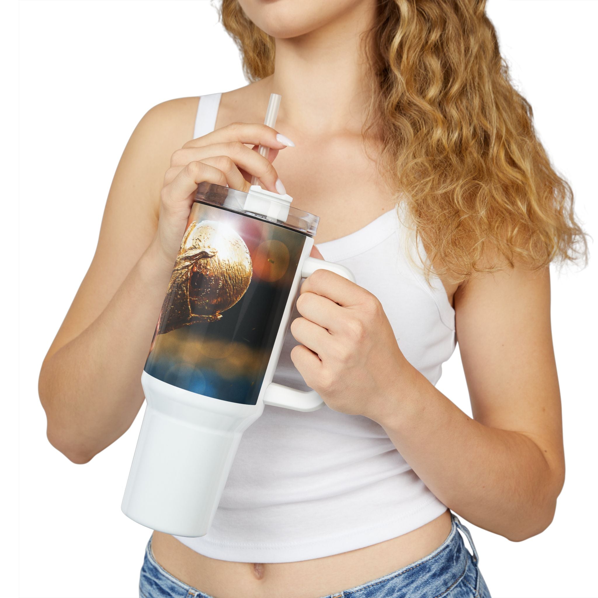40oz World Cup Trophy Football Tumbler — Team Spirit Game Day Cup