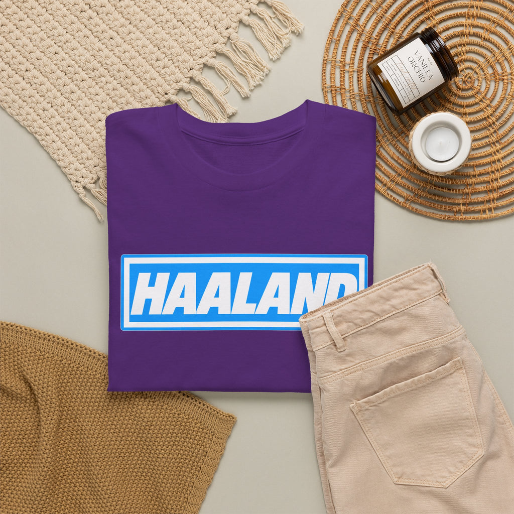 Haaland Box Logo Tee — Soccer Fan Jersey Style Shirt