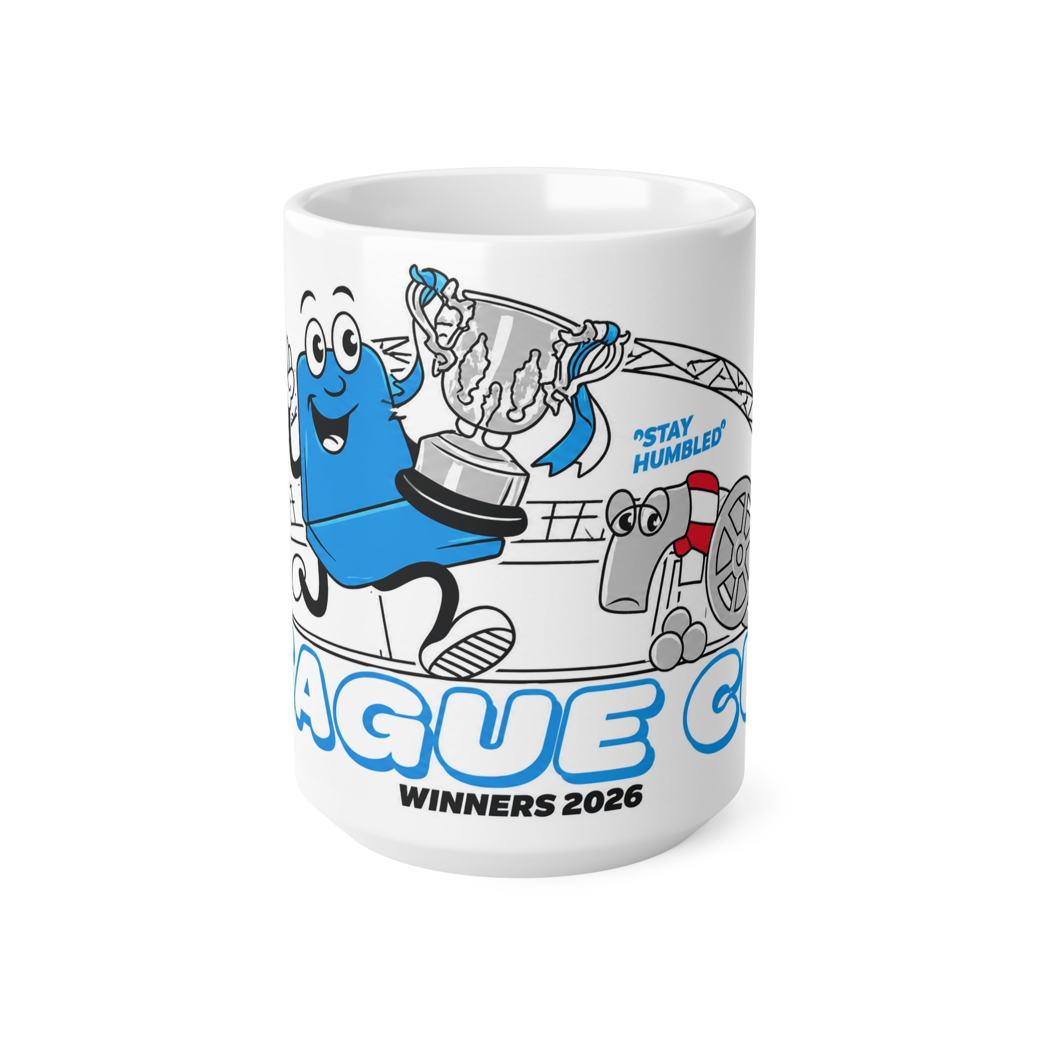Manchester City League Cup Winners 2026 Trophy Cartoon Design Ceramic Mug (11oz, 15oz)