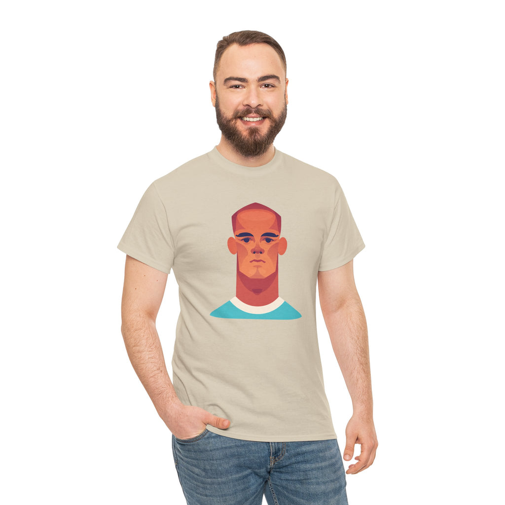 Vinny Kompany Manchester City Legend Minimalist Portrait Tee — Bold Stylized Face Graphic T-Shirt