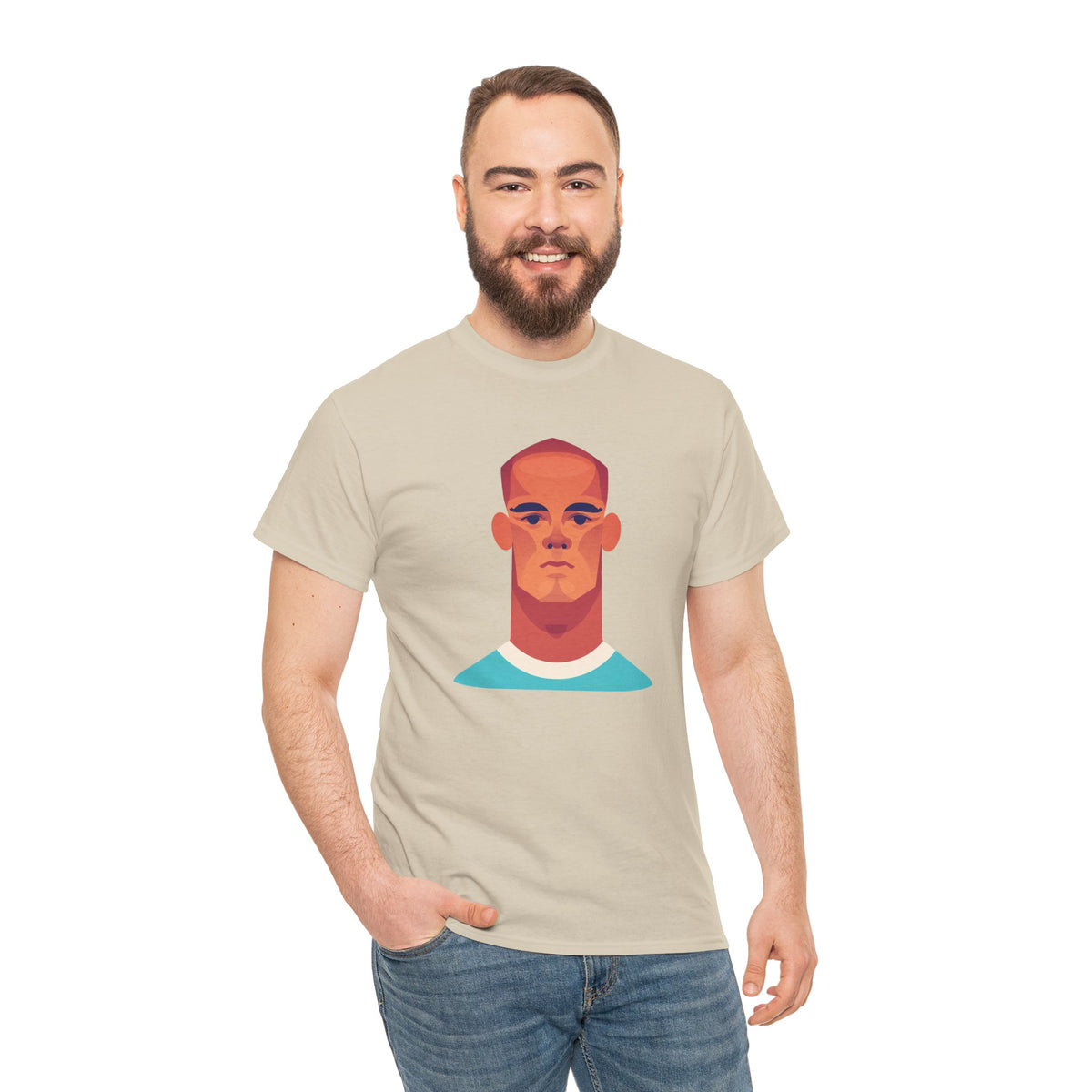 Vinny Kompany Manchester City Legend Minimalist Portrait Tee — Bold Stylized Face Graphic T-Shirt