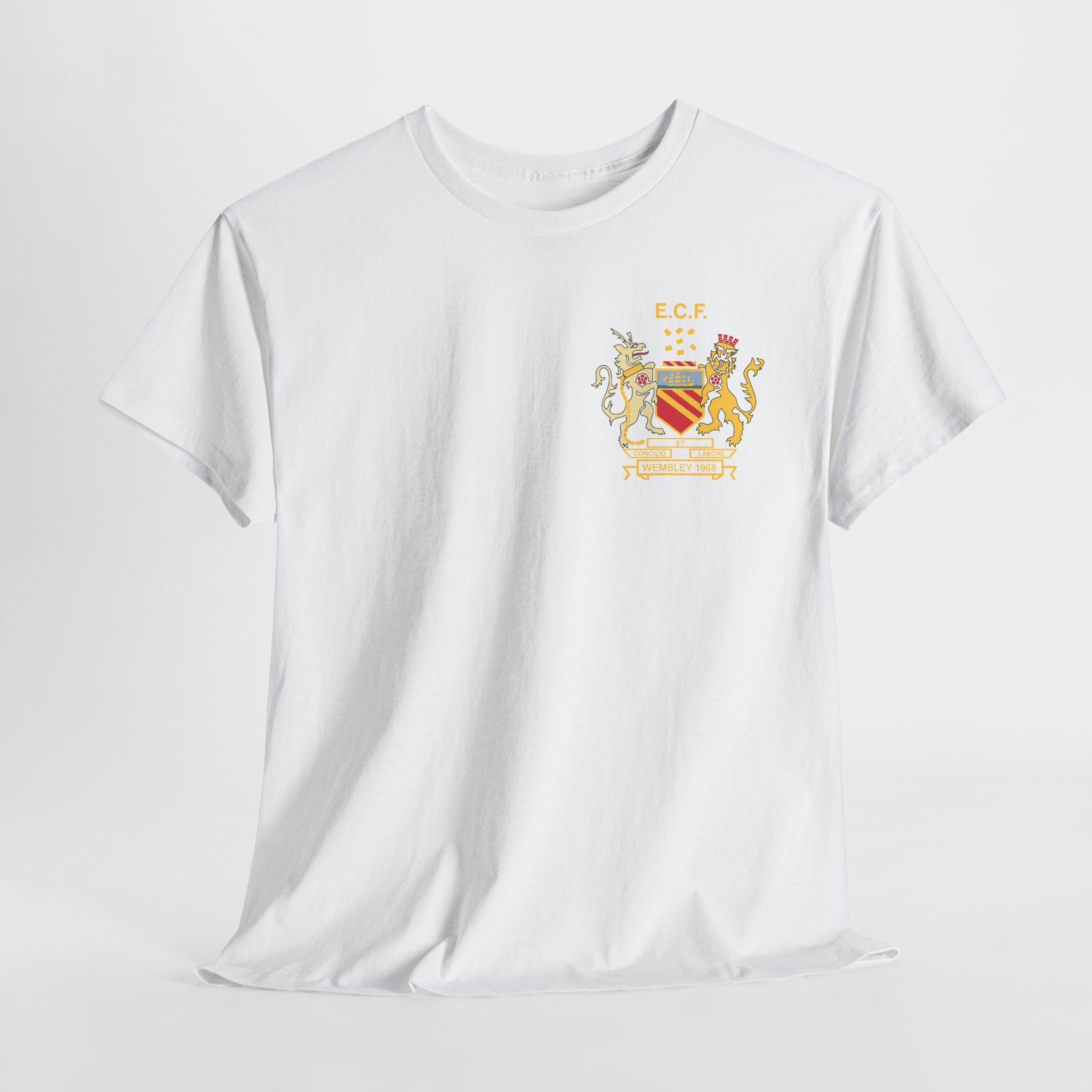 Manchester United Wembley 1968 Heraldic Crest Tee — Vintage Coat of Arms Chest Print
