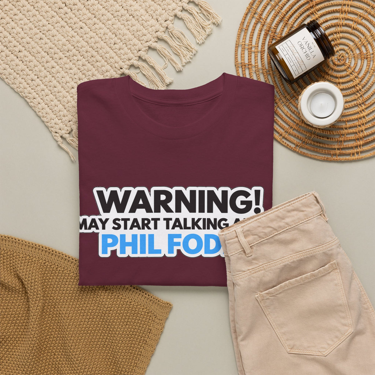 Warning! May Start Talking About Phil Foden T‑Shirt — Football Fan Tee