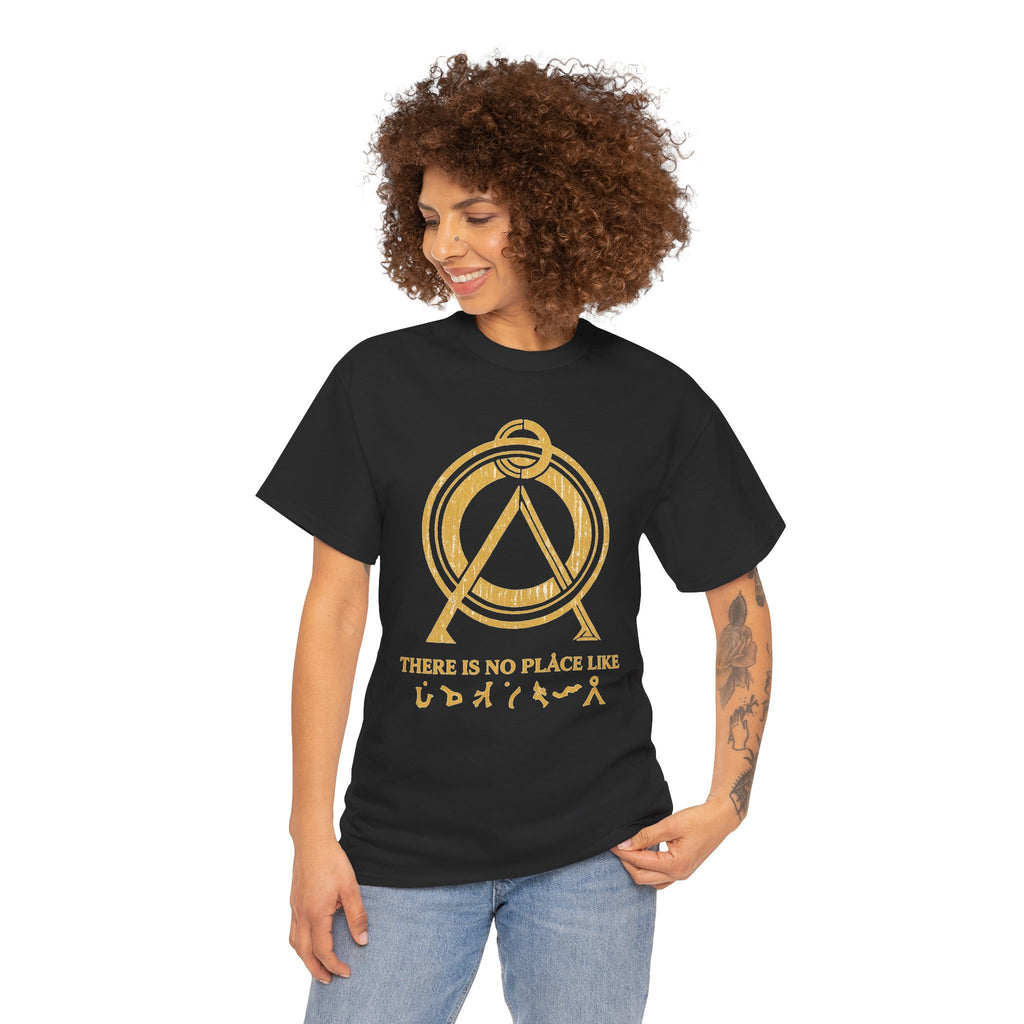 There Is No Place Like Home Graphic Tee — Vintage Gold Sigil T‑Shirt