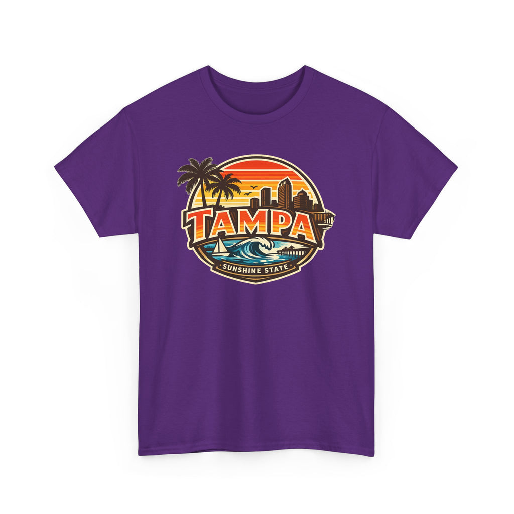 Tampa Retro Sunset T-Shirt – Vintage Palm Beach Skyline Tee