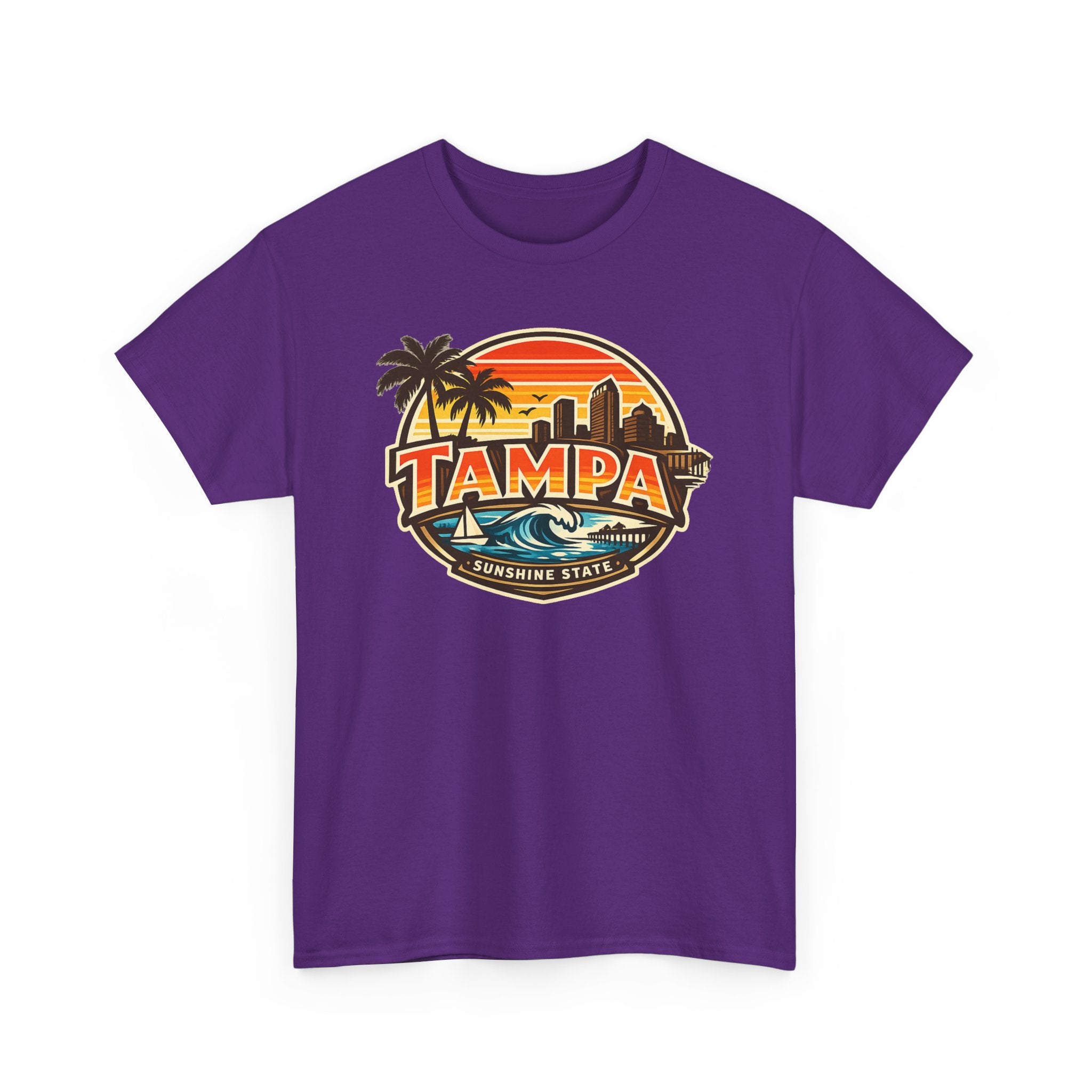 Tampa Retro Sunset T-Shirt – Vintage Palm Beach Skyline Tee