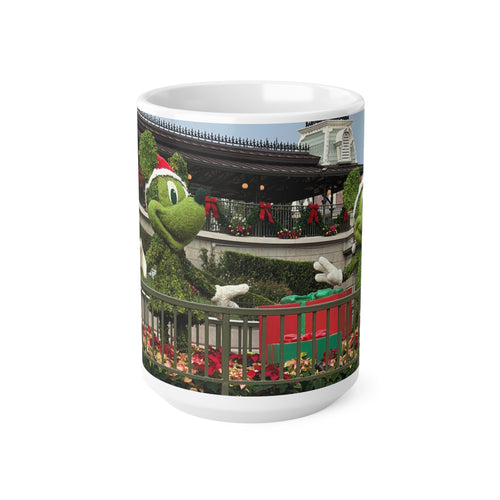Christmas Topiary Mickey Ceramic Coffee Mug — Holiday Disney Park Souvenir (11oz/15oz)