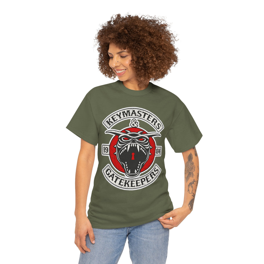 Keymasters & Gatekeepers Tee — Retro Demon Key Emblem Shirt (Since 1984)
