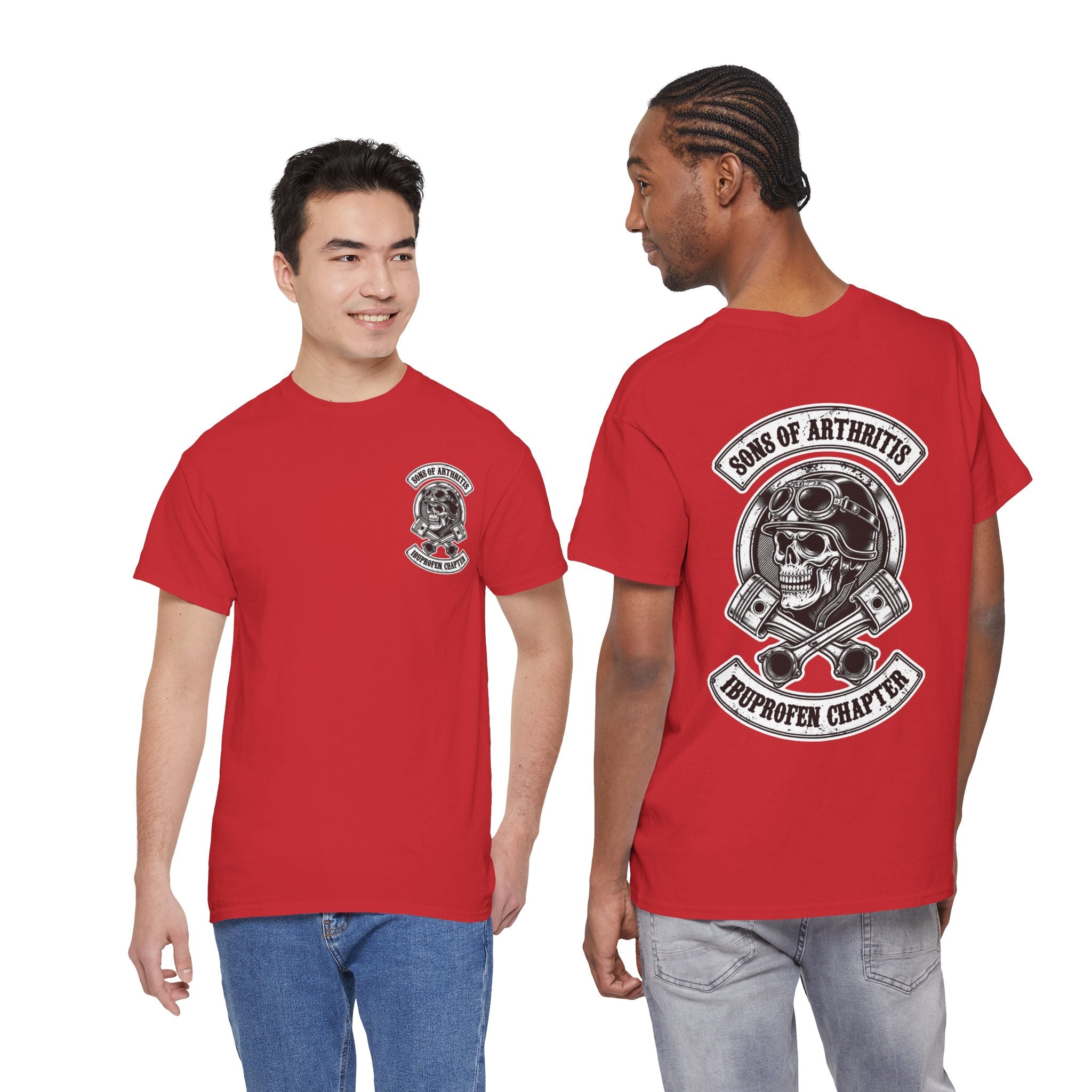 Sons of Arthritis Tee — Humorous Biker Skull "Ibuprofen Chapter" T-Shirt