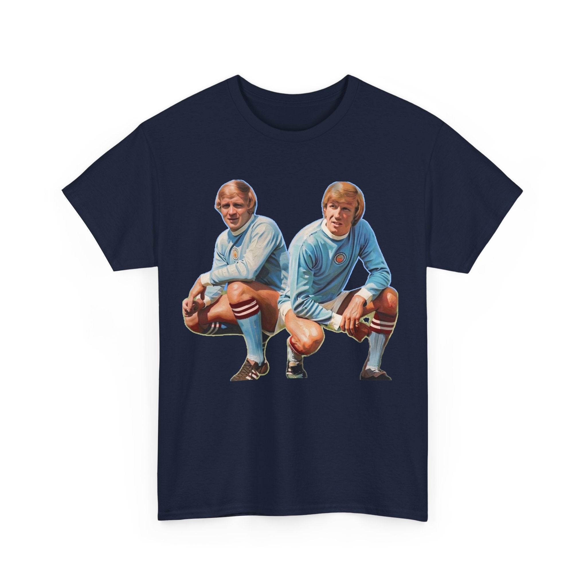 Franny Lee and Colin Bell Manchester City Retro Soccer Players T‑Shirt — Vintage Football Graphic Tee
