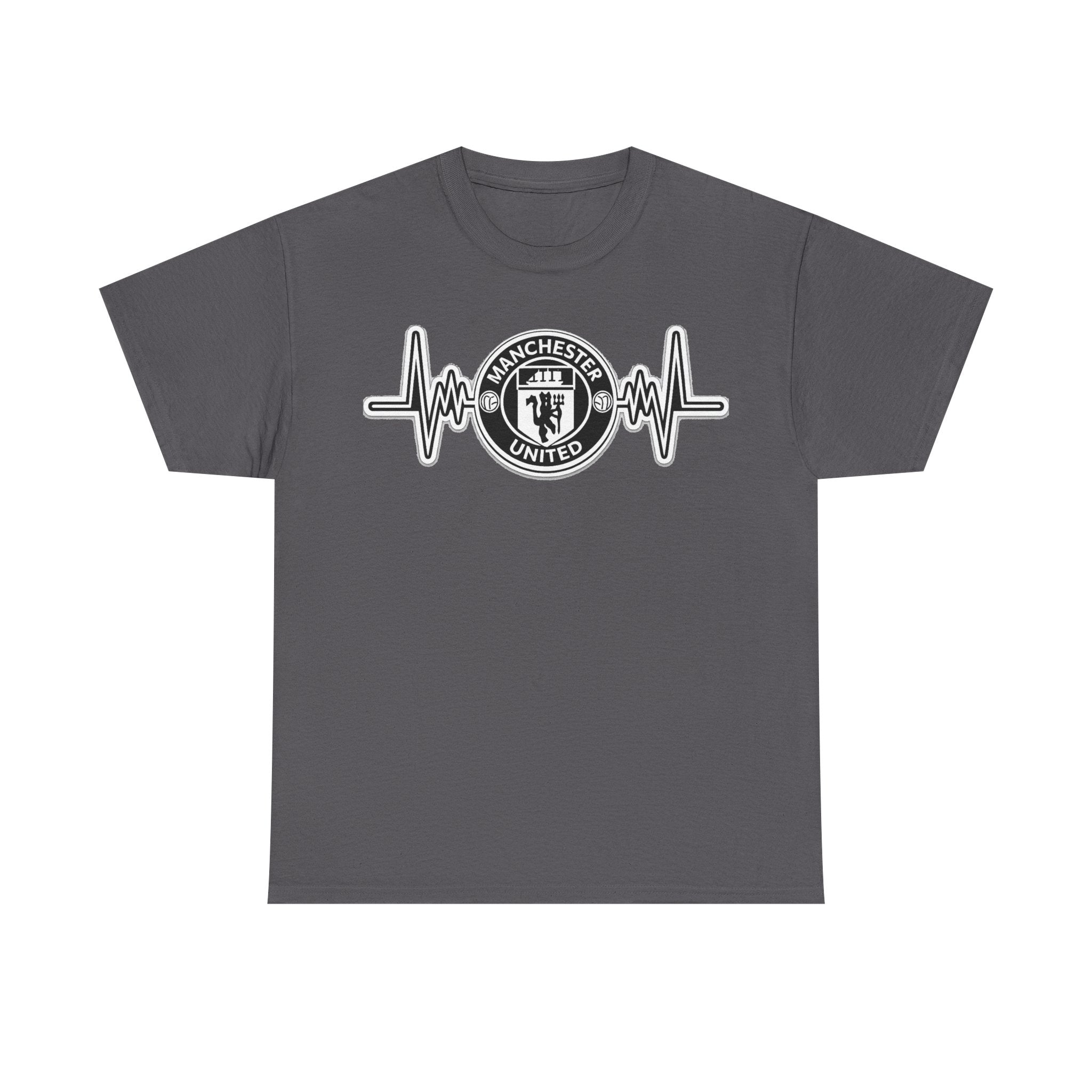 Manchester United Inspired Heartbeat T‑Shirt — Football Fan Pulse Tee
