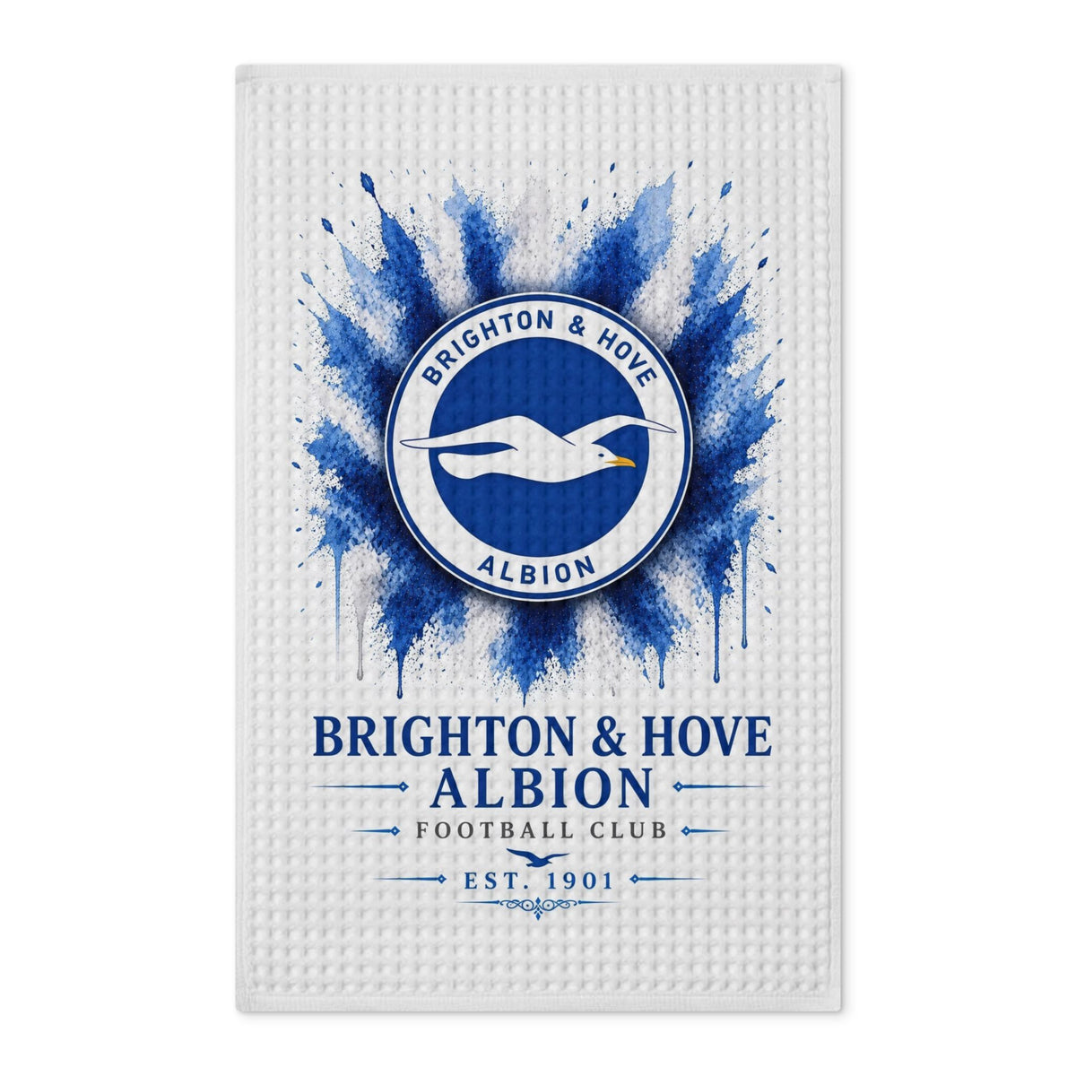 Brighton & Hove Albion Waffle Tea Towel — Double-Sided Football Club Kitchen Linen