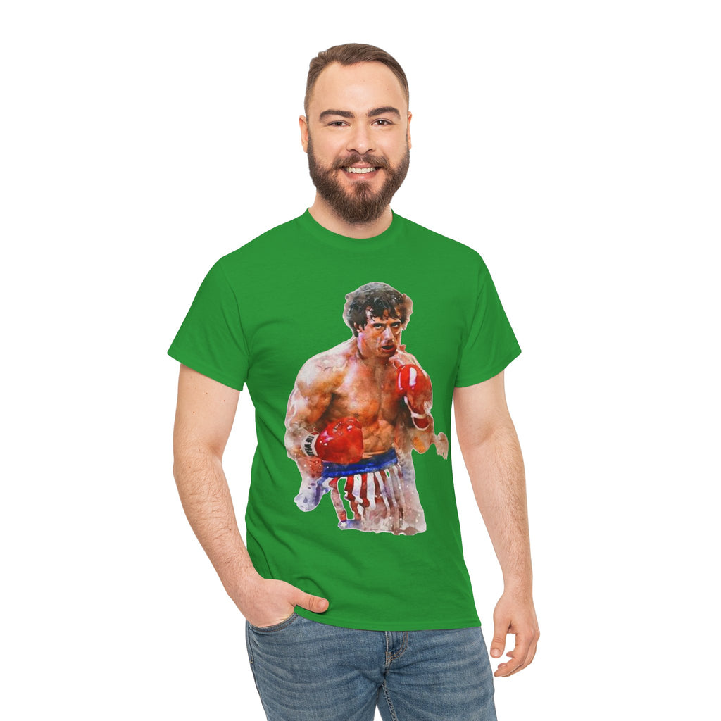 Boxer Rocky Painting T‑Shirt — Vintage American Flag Boxing Tee
