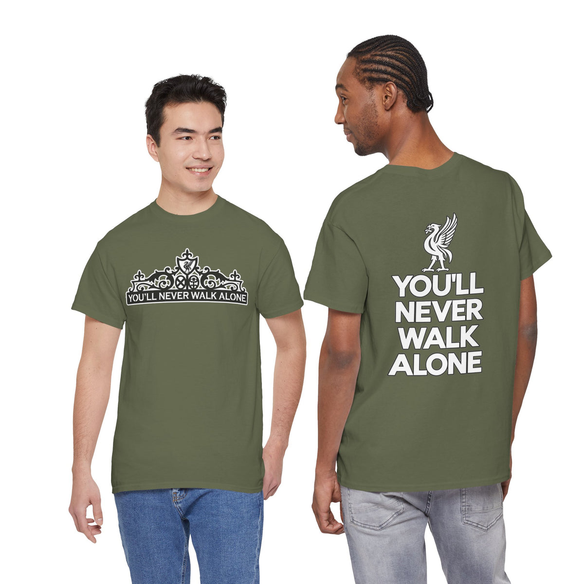 You'll Never Walk Alone T‑Shirt — Liverpool FC Crest Cotton Tee