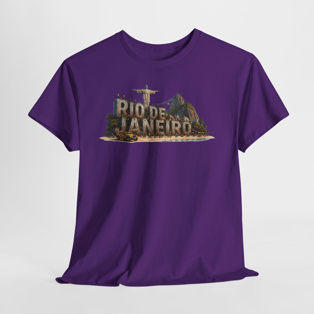 Rio de Janeiro Scenic T‑Shirt — Vintage Travel Tee with Christ the Redeemer Design