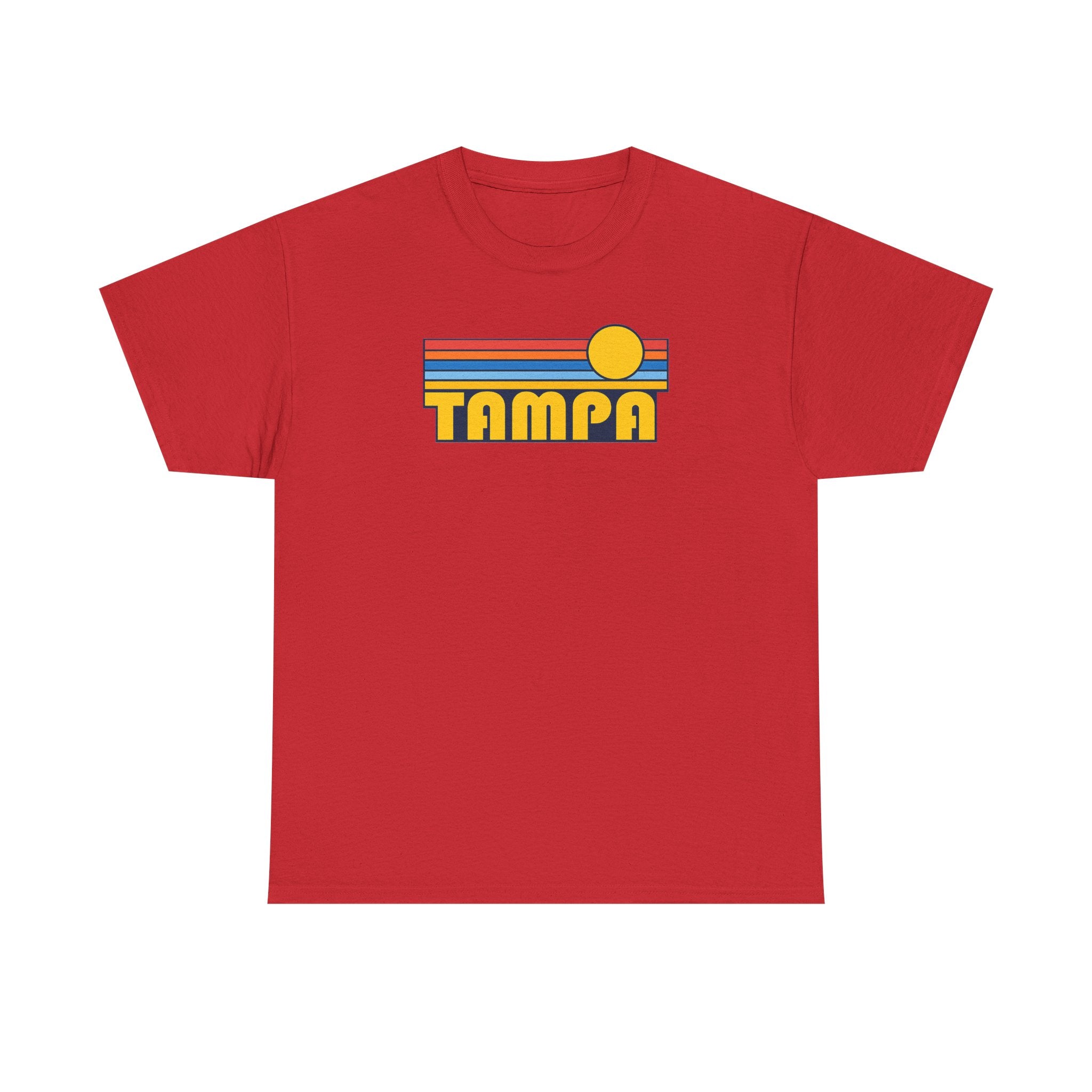 Tampa Retro Sunset T-Shirt — Vintage 70s Striped Beach Tee