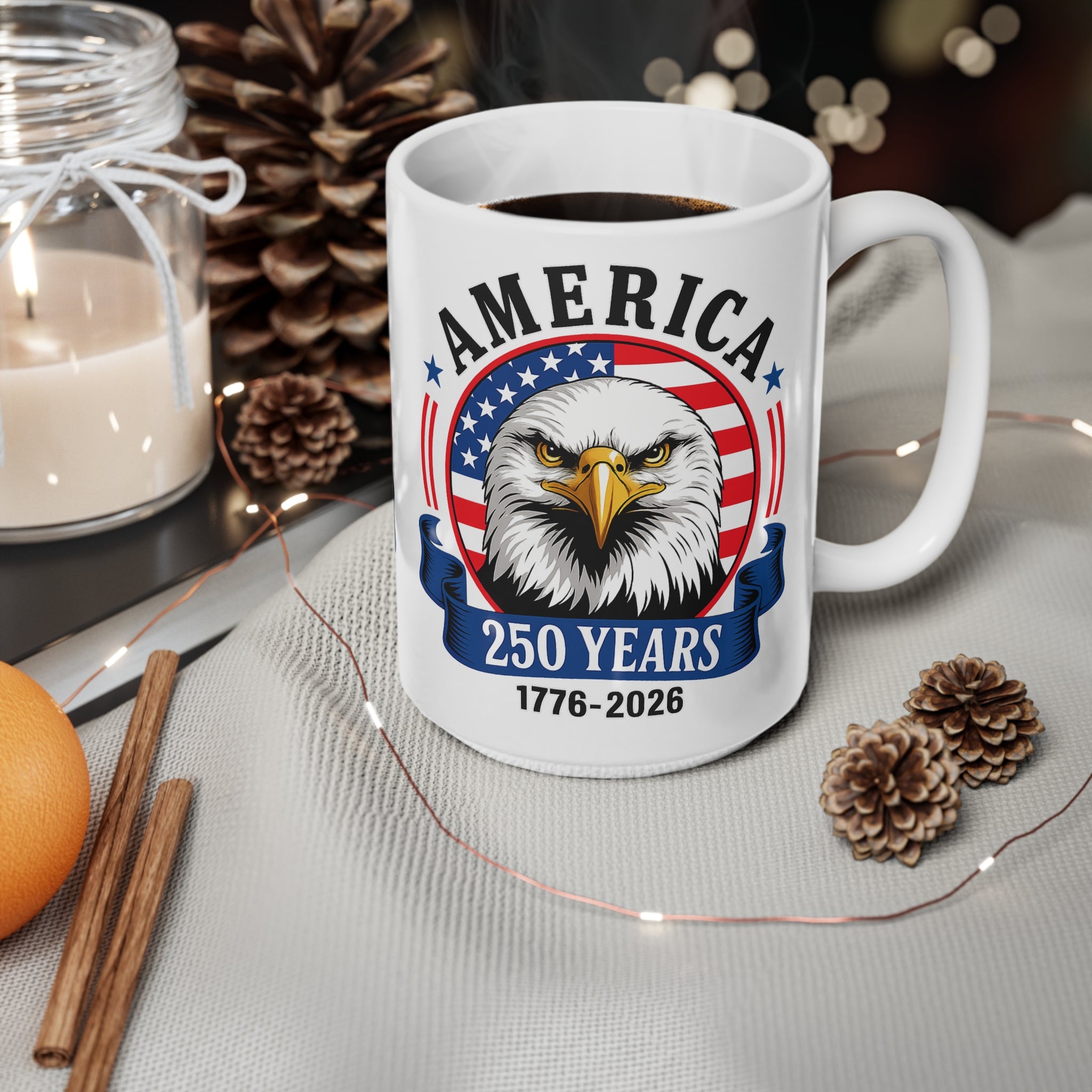 250 Years America Eagle Coffee Mug – Patriotic 1776–2026 Ceramic Mug